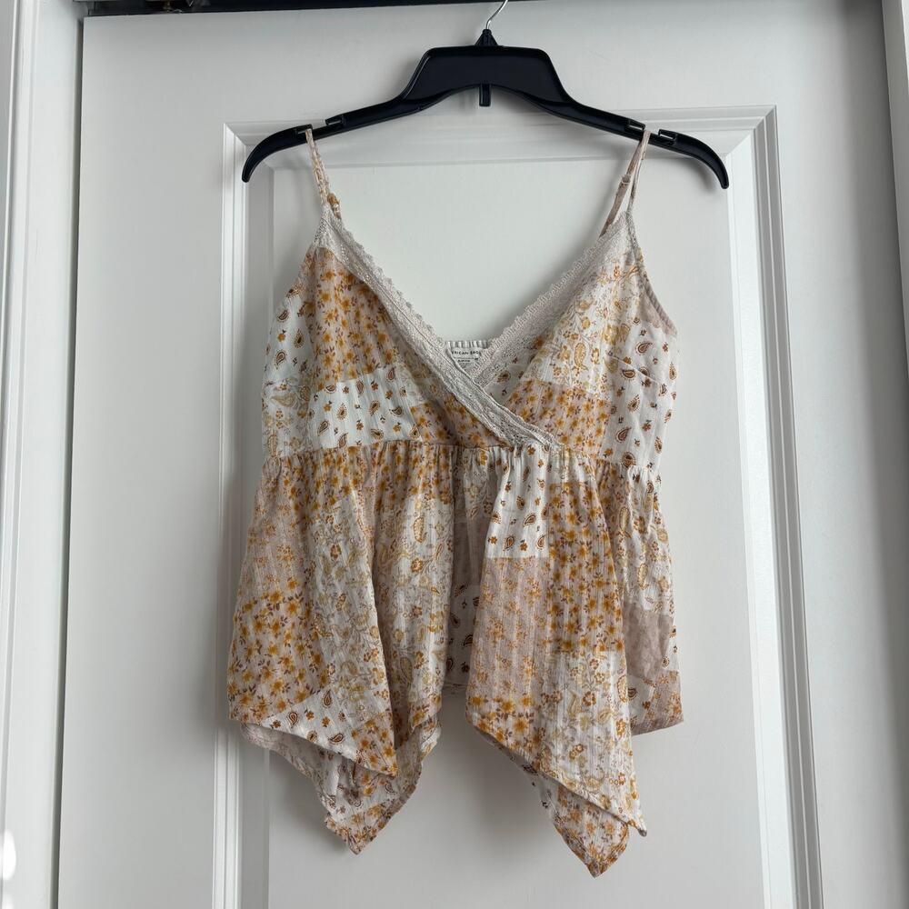 American Eagle Patchwork Babydoll Handkerchief Ta… - image 1